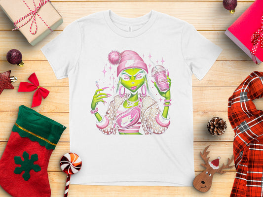 Grinch Themed Christmas Graphic T-Shirt