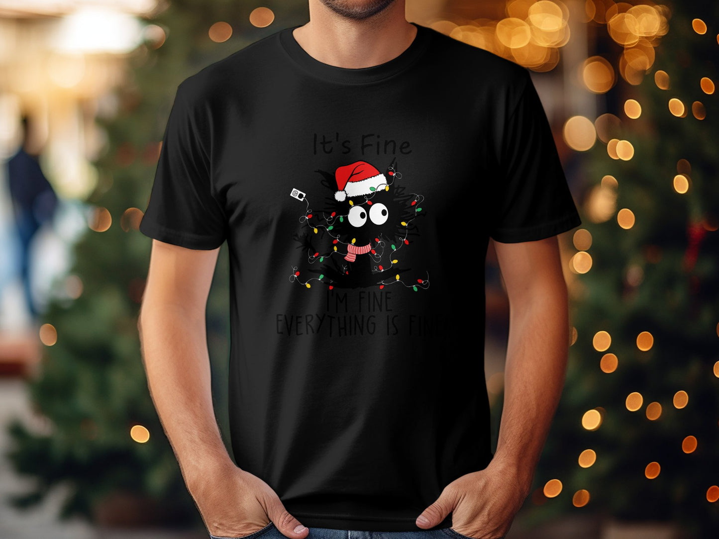 It's Fine I'm Fine Everything is Fine Cat T-Shirt