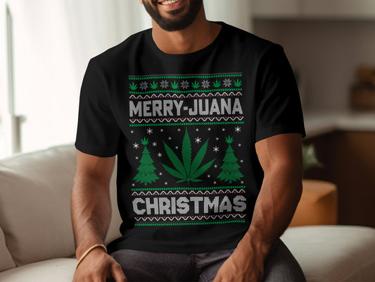 Festive Merry Juana Ugly Christmas Graphic Tee