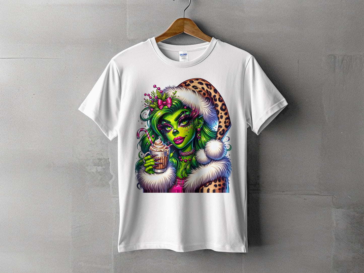 Festive Leopard Print Hooded Character T-shirt