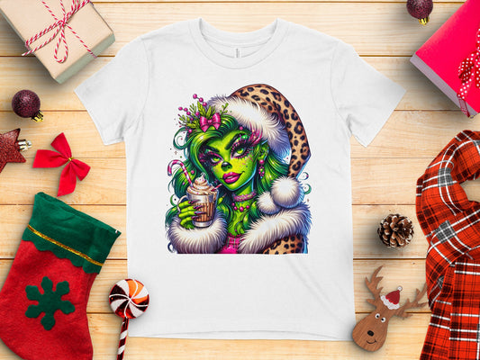 Green Festive Creature with Hot Cocoa T-Shirt