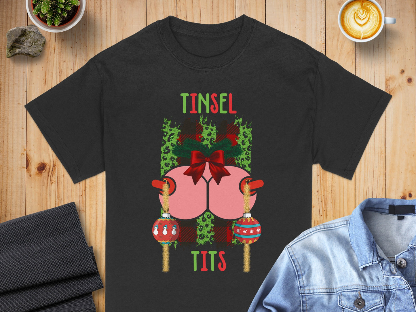 Tinsel Tits Festive Holiday Graphic Tee Gift