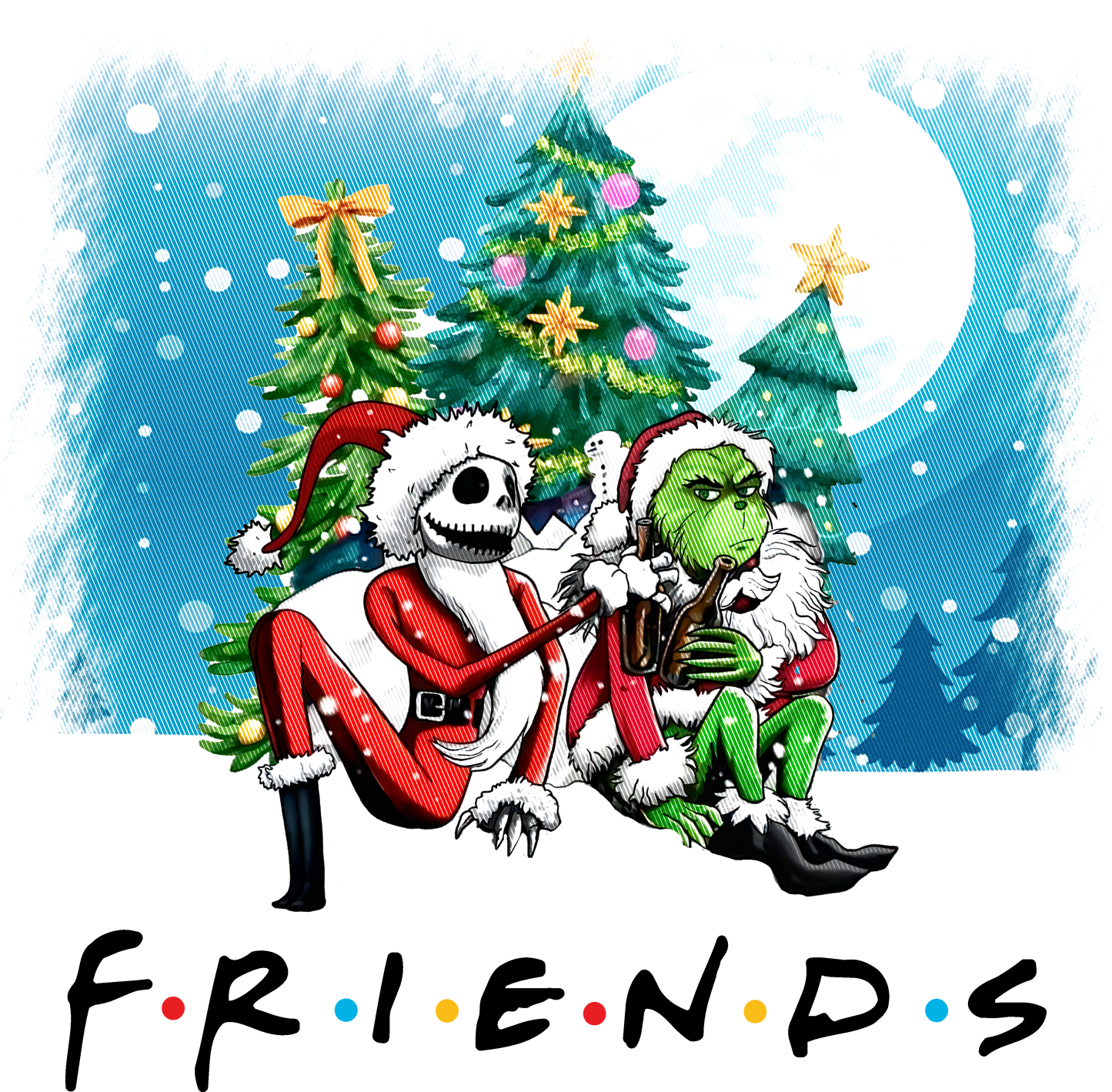 Jack and Grinch Friends Christmas Design product