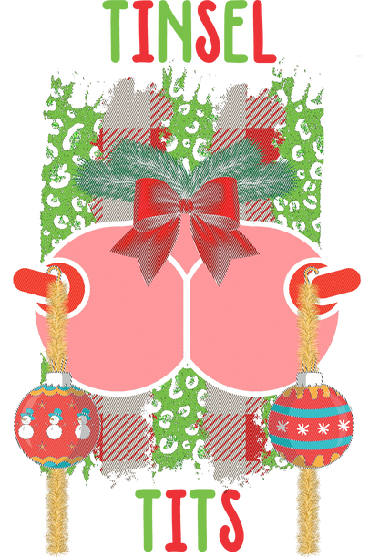 Funny Christmas Tinsel Tits Holiday Graphic Tee