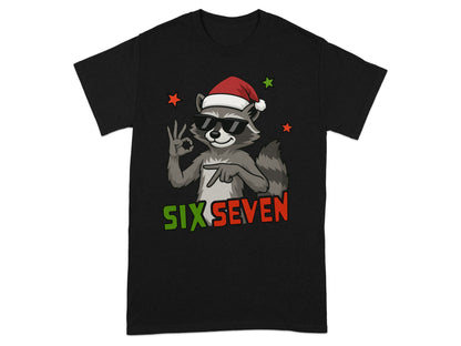 Funny Raccoon With Sunglasses Six Seven T-Shirt