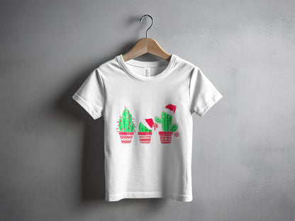 Kids Cactus Graphic T-Shirt with Festive Touch