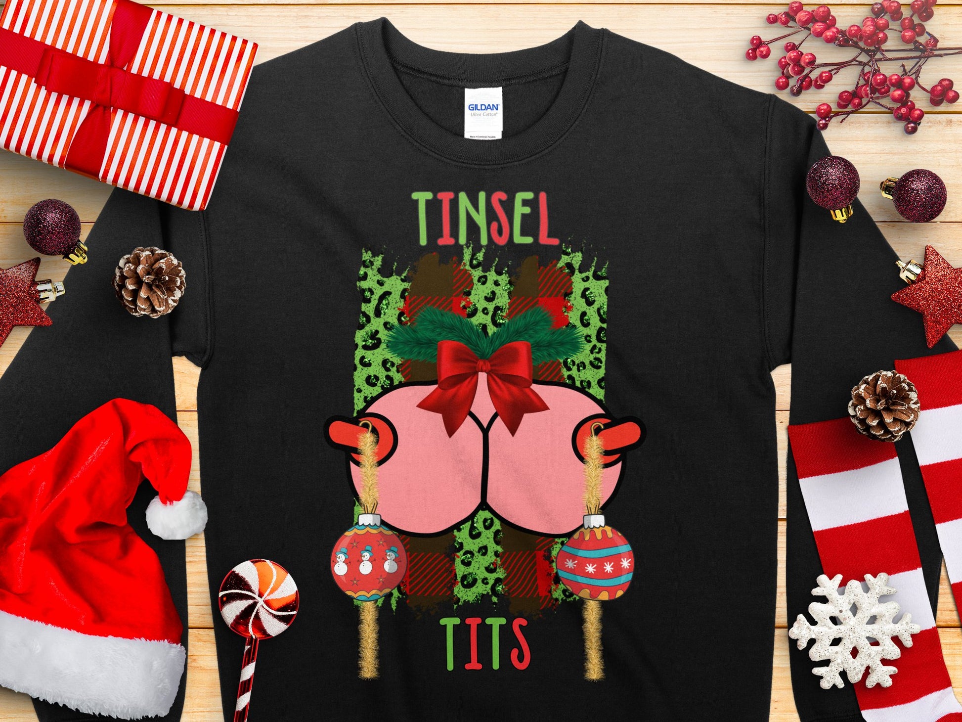 Tinsel Tits Fun and Festive Long Sleeve Shirt