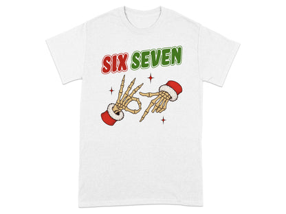 Festive Skeleton Hands Six Seven Graphic T-shirt