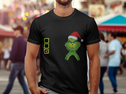 Funny Grinch Christmas Checklist T-Shirt for Holidays