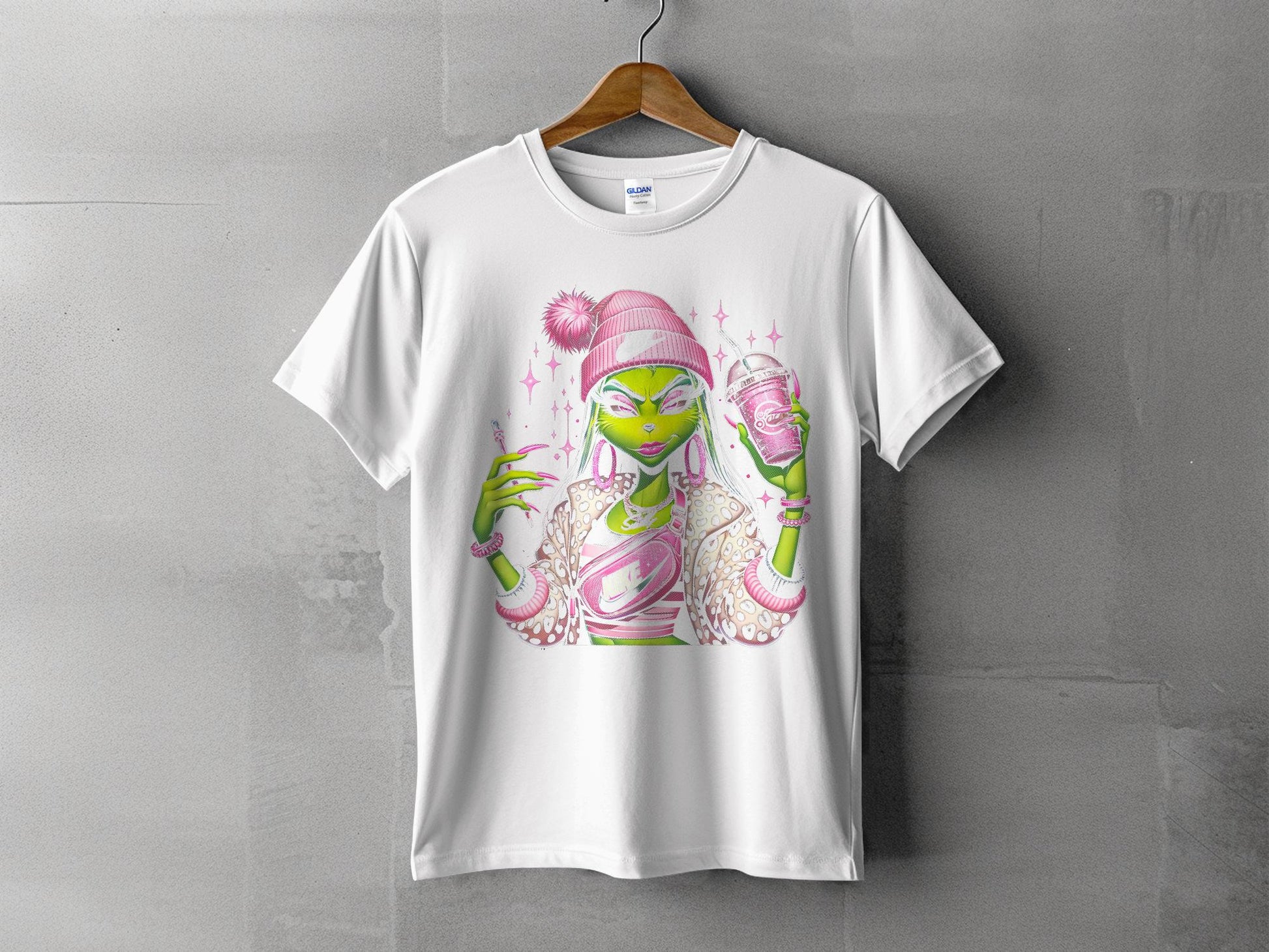 Green Character in Winter Outfit Graphic T-shirt