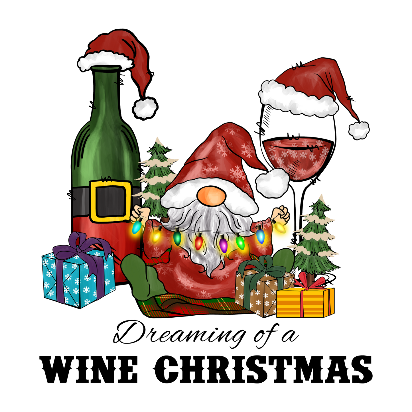 Dreaming of a Wine Christmas festive holiday shirt