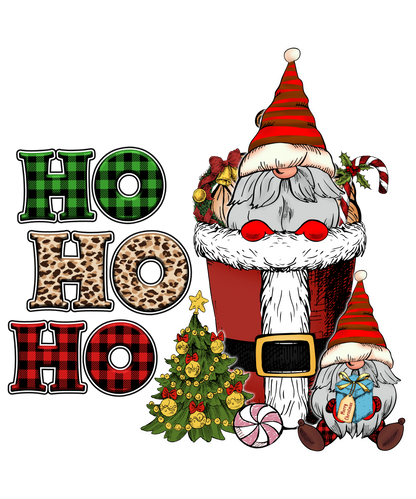 Cute Santa Gnome with Christmas Tree Holiday Design