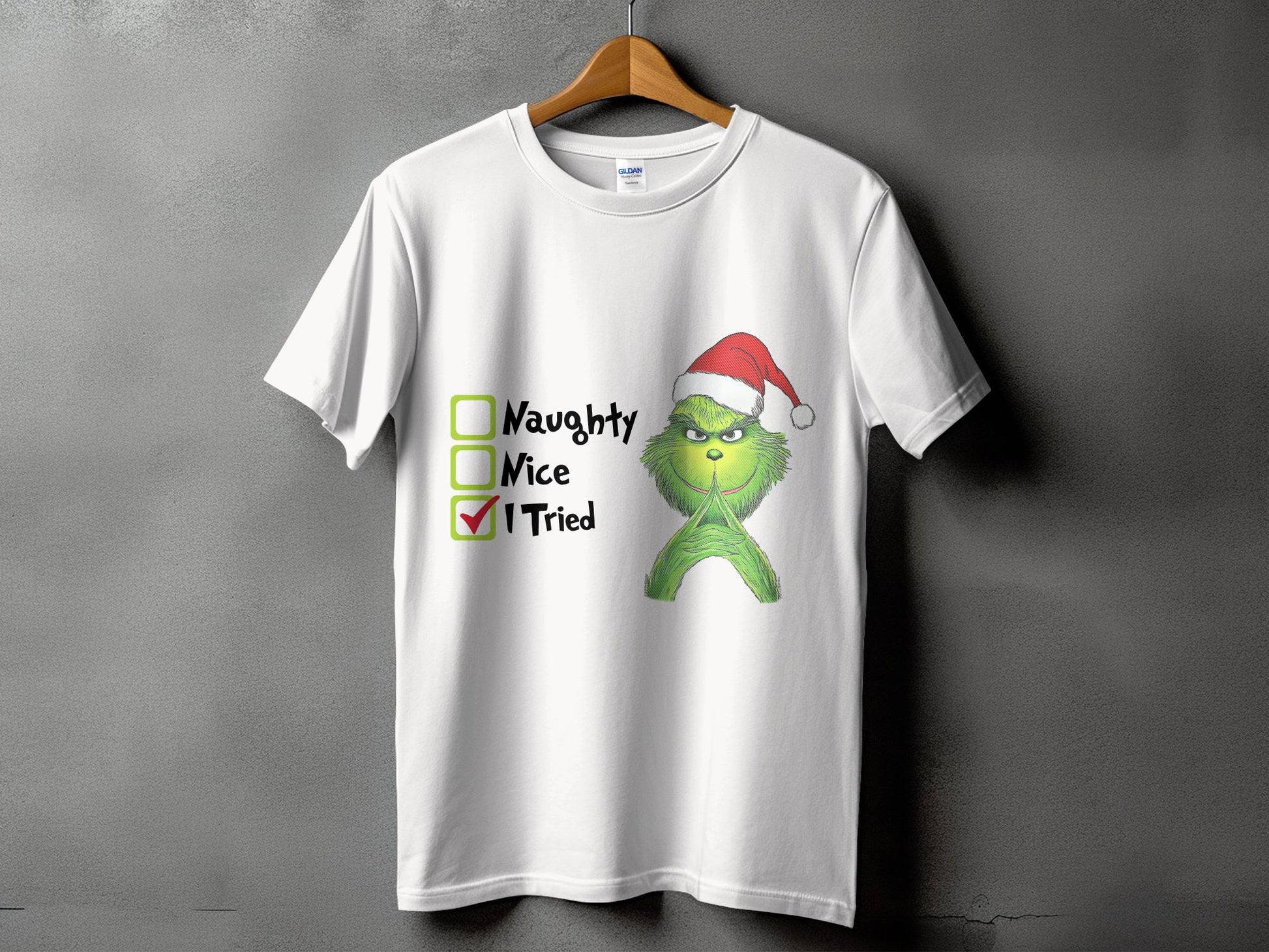 Naughty Nice I Tried Christmas T-shirt