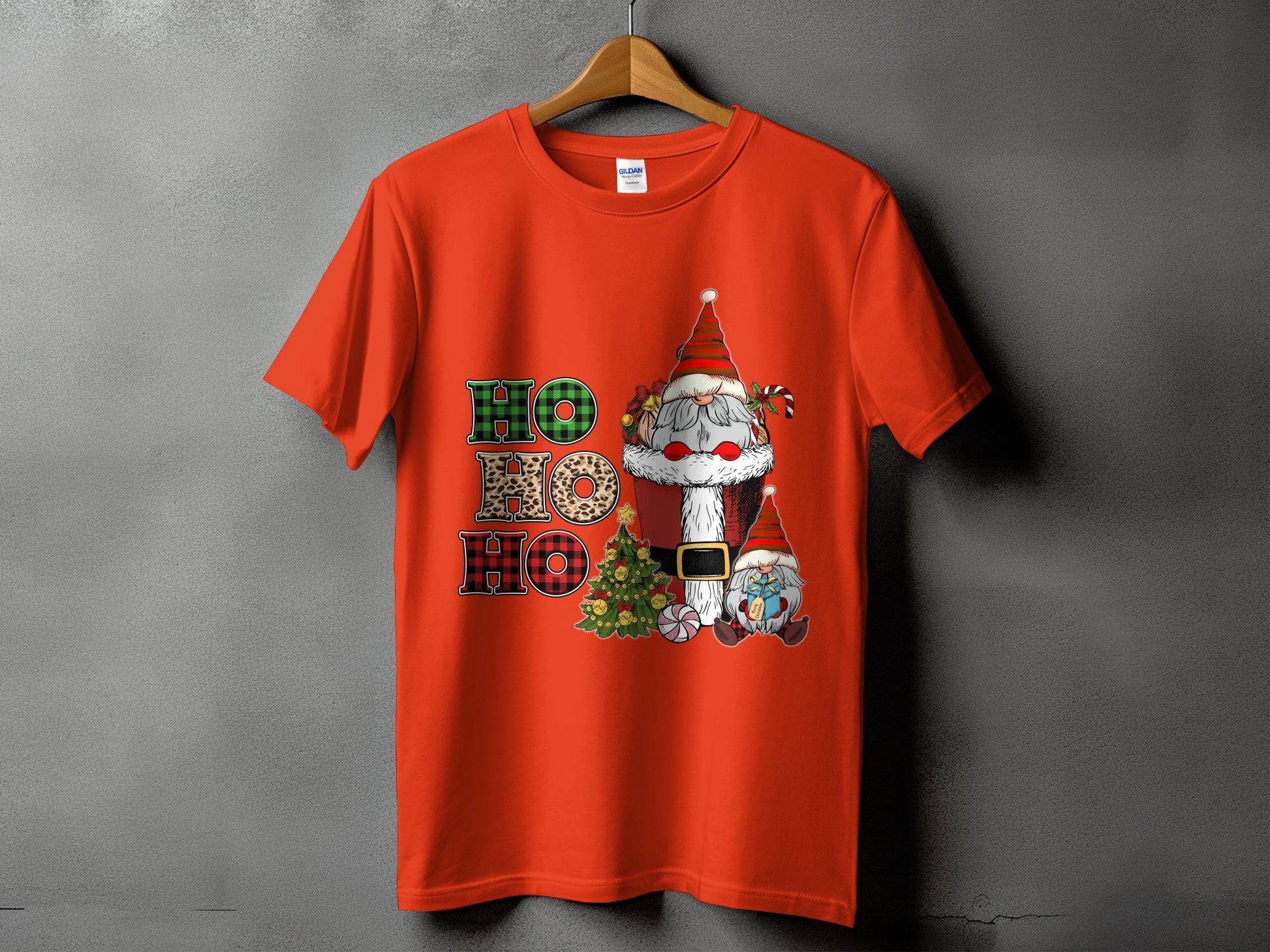 Festive Santa Gnomes Ho Ho Ho Christmas T-Shirt