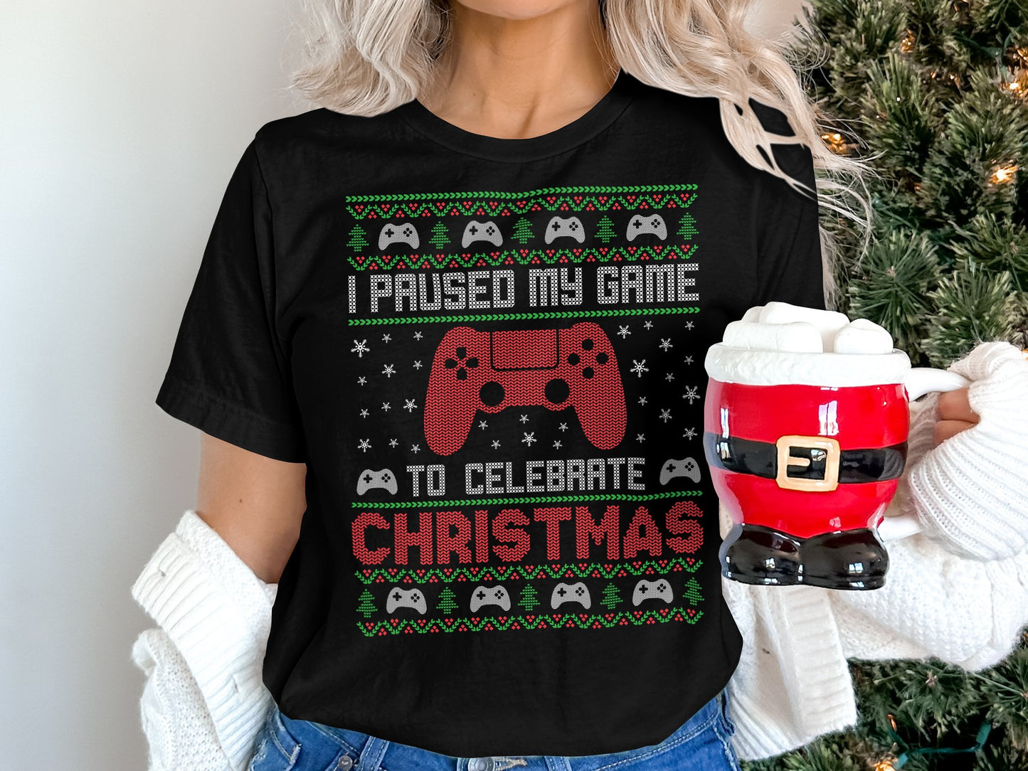I Paused My Game to Celebrate Christmas t-shirt