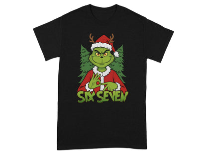 Santa Grumpy Character Six Seven Graphic T-shirt