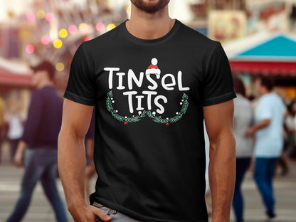 Tinsel Tits Festive Holiday Theme Gift Graphic Tee