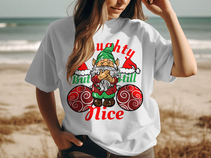 Naughty But Still Nice Christmas Graphic Shirt