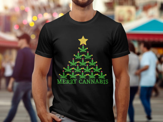 Merry Cannabis Christmas Tree T-Shirt