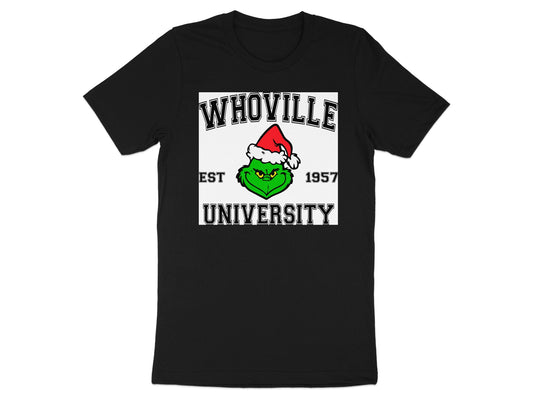 Whoville University Santa Grinch Christmas T-Shirt