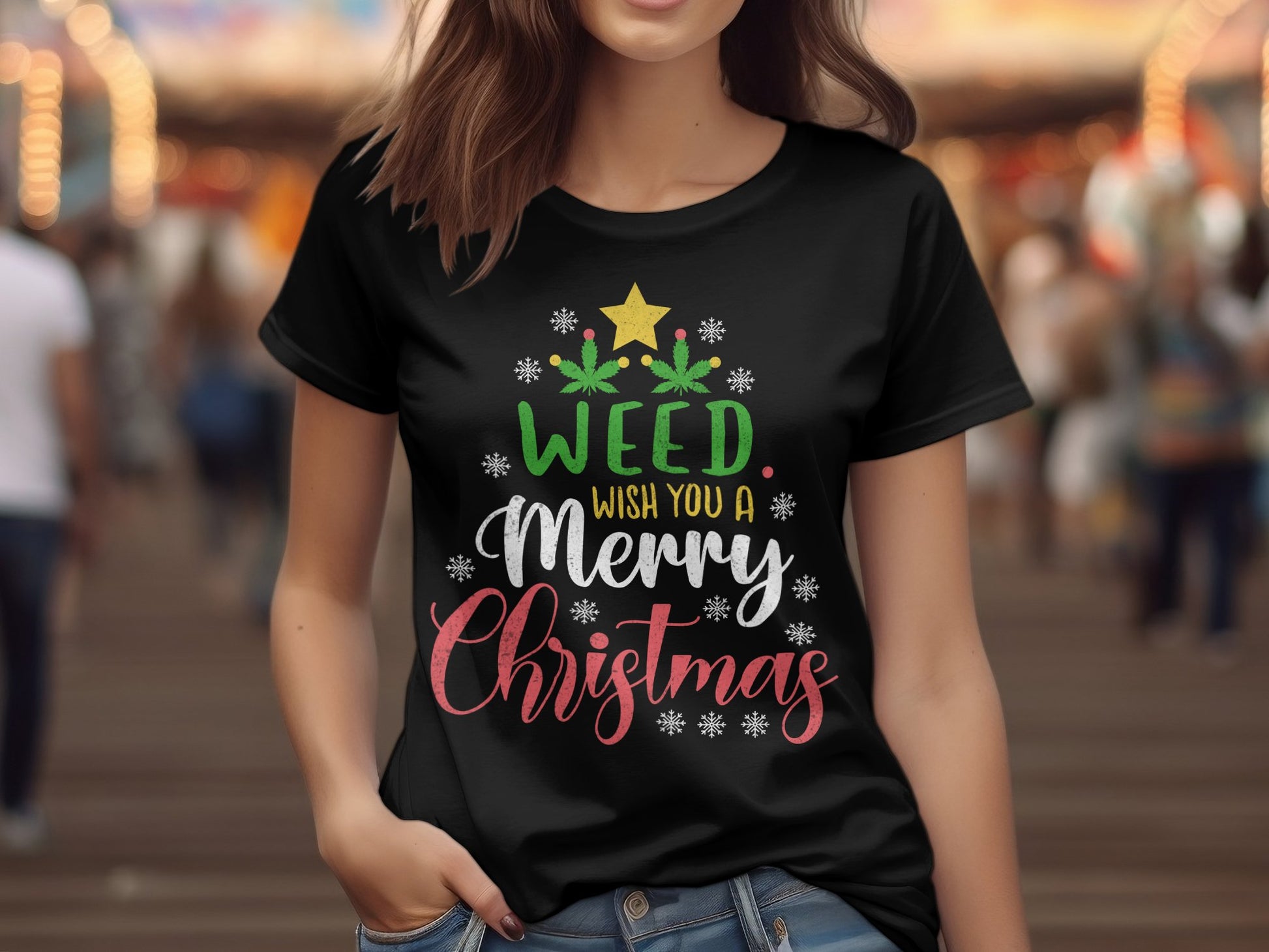 Weed Wish You a Merry Christmas Shirt