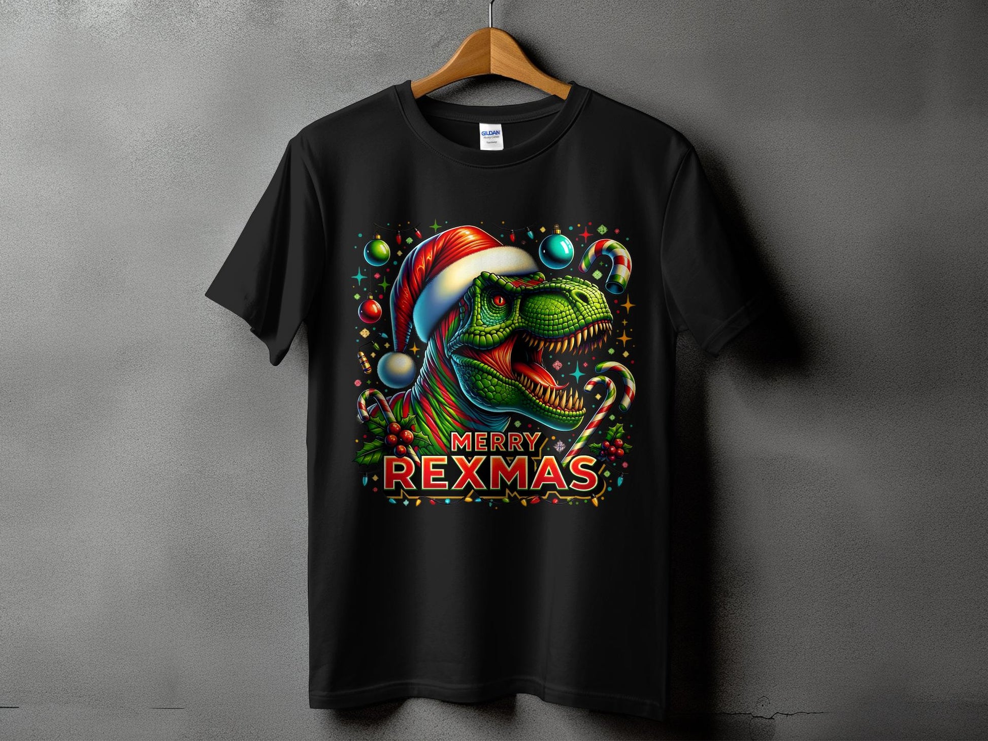 Merry Rexmas Dinosaur Christmas Tee product