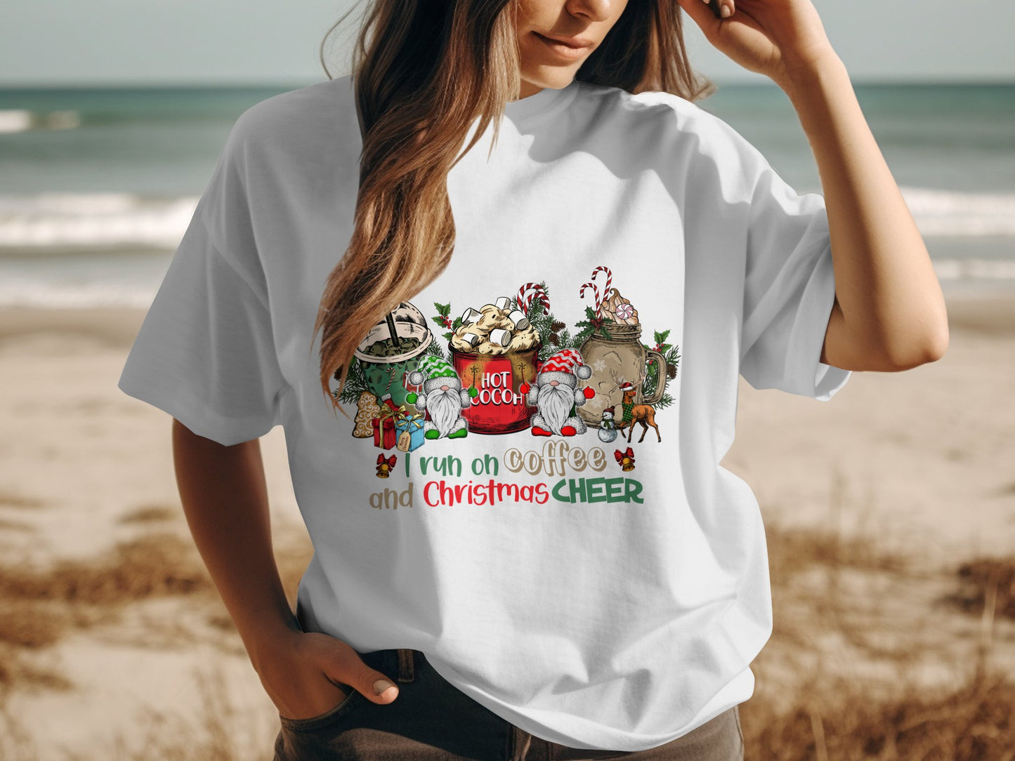 I Run On Coffee and Christmas Cheer T-Shirt