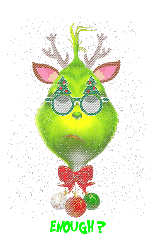 Whimsical Holiday Grinch Face Graphic Design Shirt