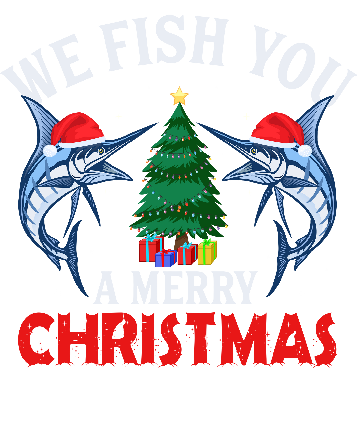 Holiday Cheers With Festive Marlin Christmas Tee