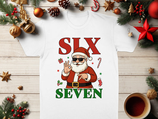 Six Seven Santa Claus giving OK sign gesture t-shirt