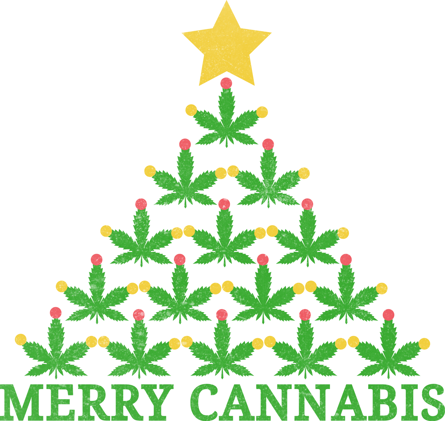 Merry Cannabis Christmas Tree Design