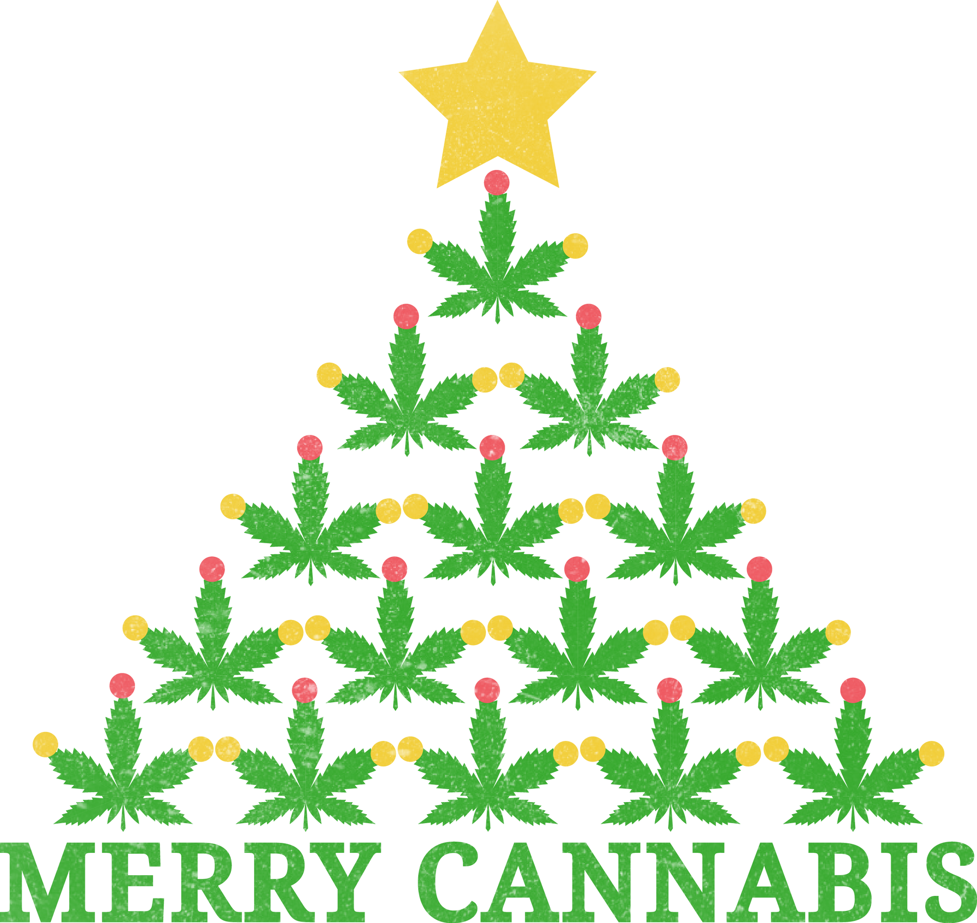 Merry Cannabis Christmas Tree Design