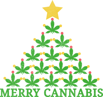 Merry Cannabis Christmas Tree Design