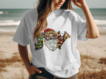 Joyful Santa Claus Christmas Graphic T-Shirt