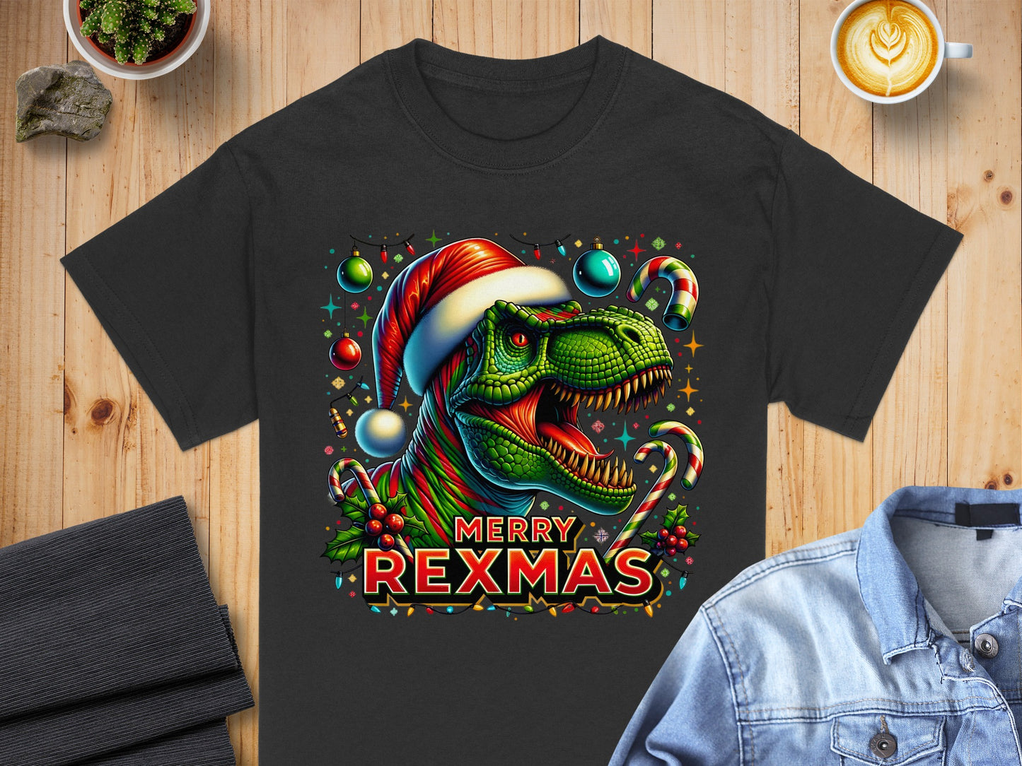 Merry Rexmas Festive Dinosaur Design Shirt