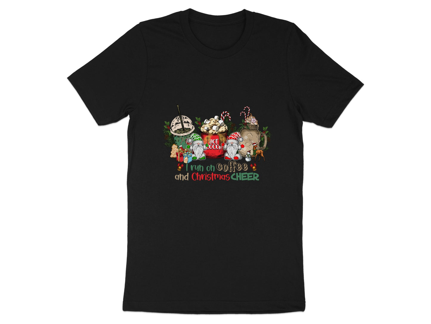 Festive Gnomes Run on Coffee and Christmas Cheer Shirt