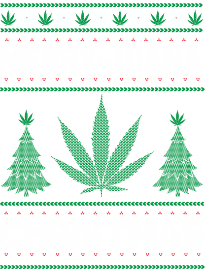 Holiday Christmas Themed Weed Print Christmas Sweater