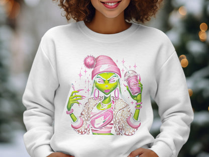 Trendy Alien Fashionista Sweatshirt Perfect for Winter