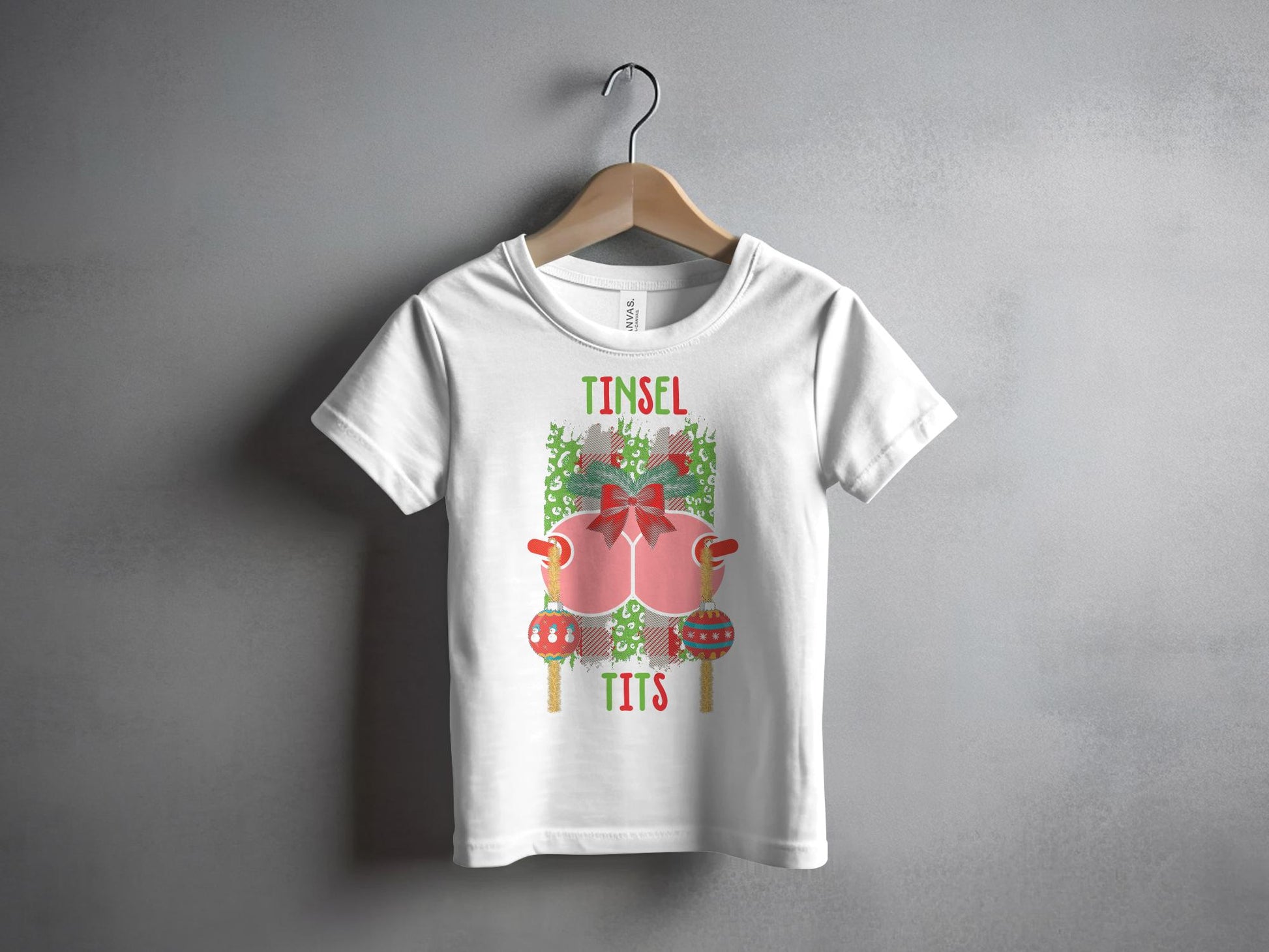 Tinsel Tits Christmas Graphic T-shirt for Festive Fun
