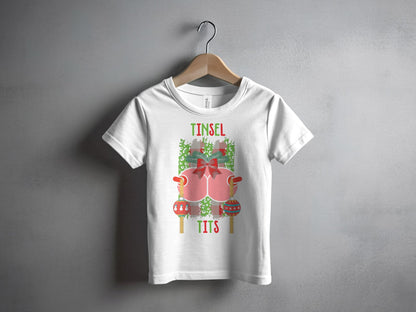 Tinsel Tits Christmas Graphic T-shirt for Festive Fun
