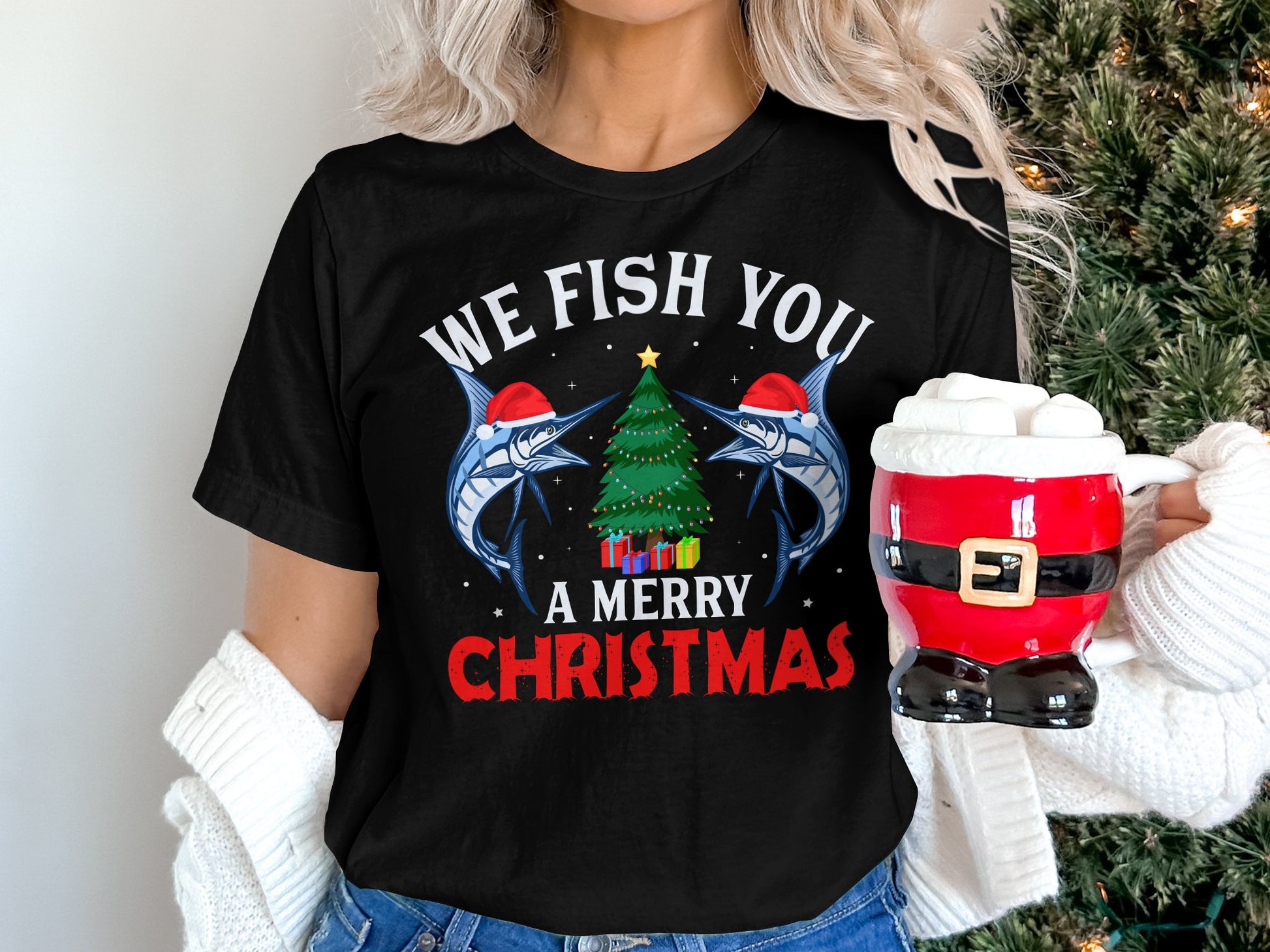 We Fish You A Merry Christmas Shirt Xmas T-shirt