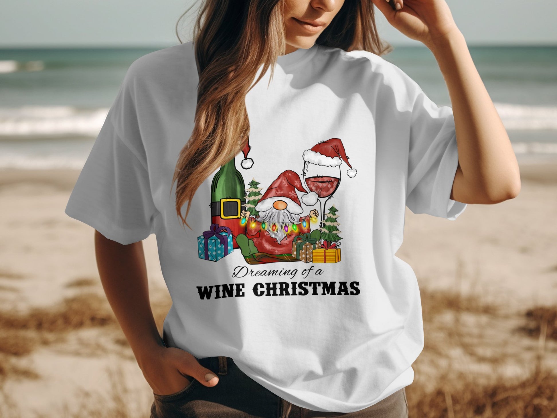Dreaming of a Wine Christmas Graphic Tee