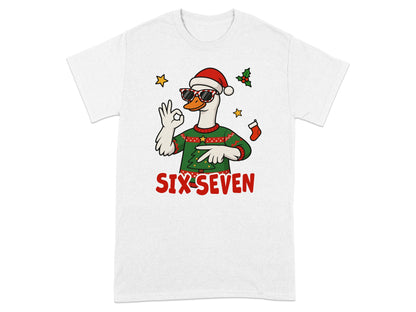 Funny Christmas Duck SIX SEVEN Graphic T-shirt