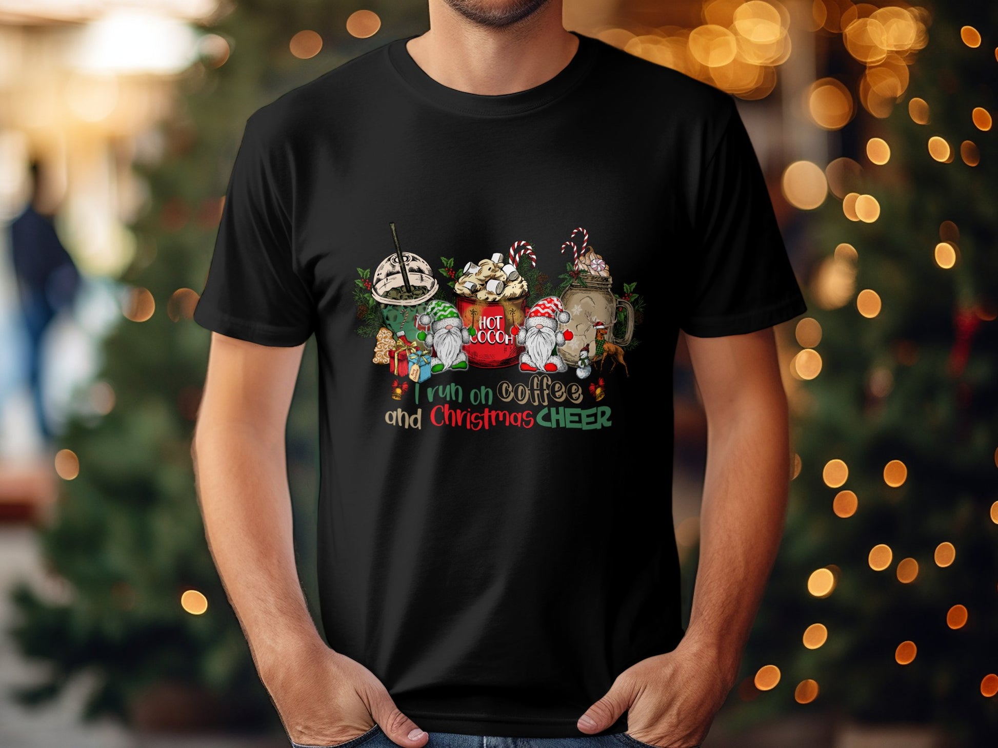Funny Christmas Coffee Cheer Graphic Tee