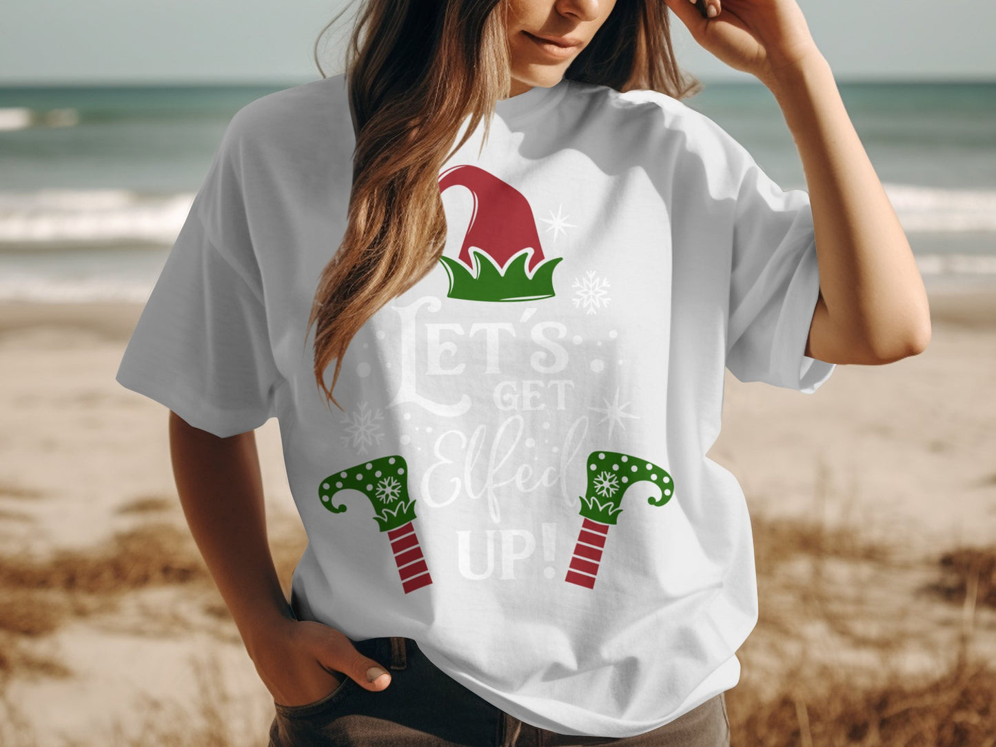 Let's Get Elfed Up Graphic Tee Shirt
