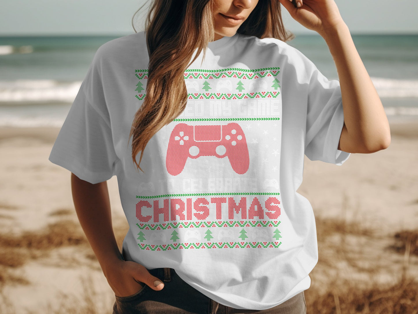 Christmas Gamer Themed T-Shirt Ideal for Holidays