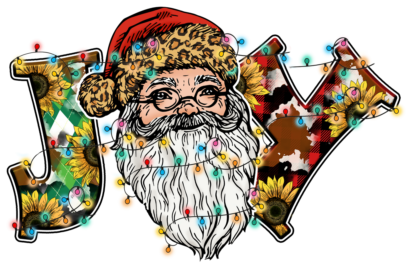 Festive Santa Joy Sign with Christmas Lights product