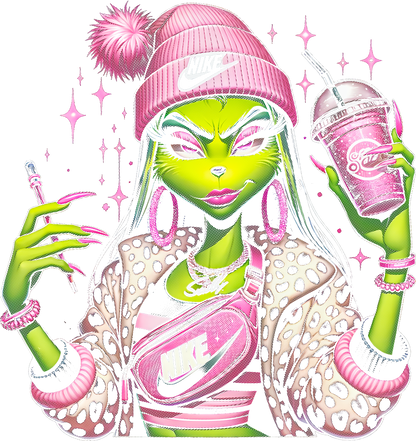 Trendy pink street style statement fashion illustration