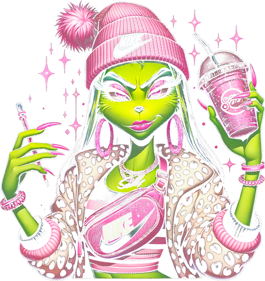 Trendy pink street style statement fashion illustration