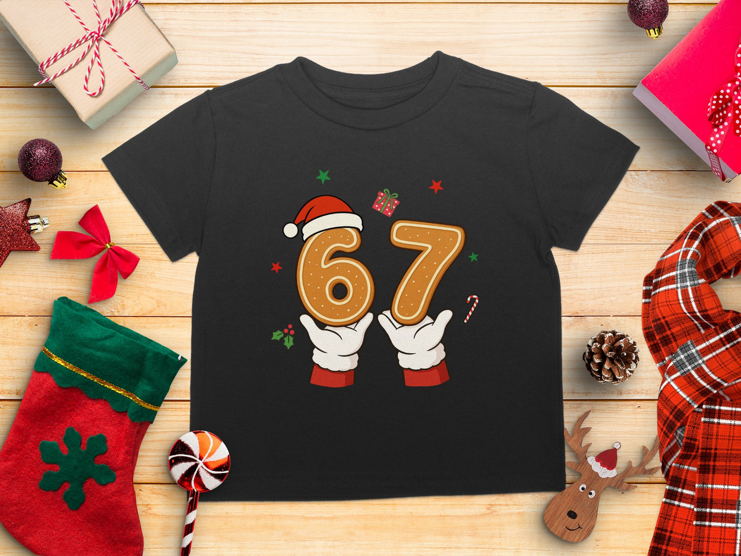 Santa Holding Number 67 Christmas T-shirt
